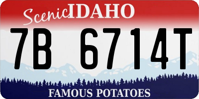 ID license plate 7B6714T