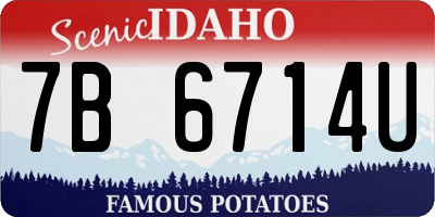 ID license plate 7B6714U