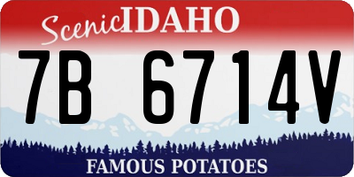 ID license plate 7B6714V