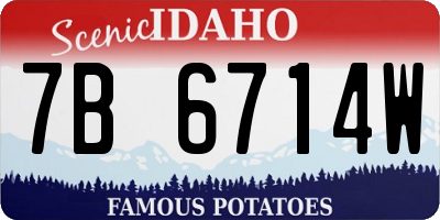 ID license plate 7B6714W