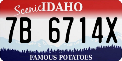 ID license plate 7B6714X