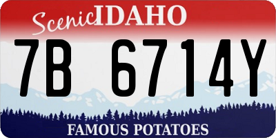 ID license plate 7B6714Y