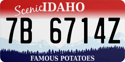 ID license plate 7B6714Z