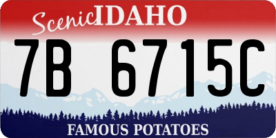 ID license plate 7B6715C
