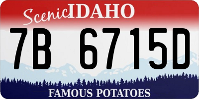 ID license plate 7B6715D