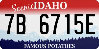 ID license plate 7B6715E