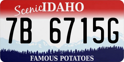 ID license plate 7B6715G