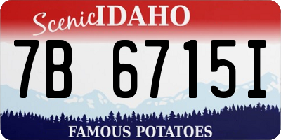 ID license plate 7B6715I