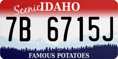 ID license plate 7B6715J