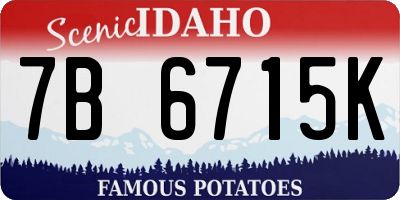 ID license plate 7B6715K