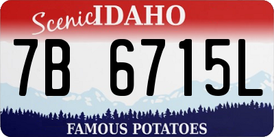 ID license plate 7B6715L