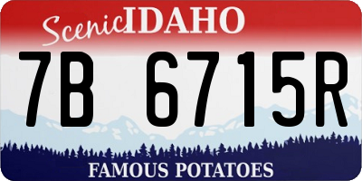 ID license plate 7B6715R