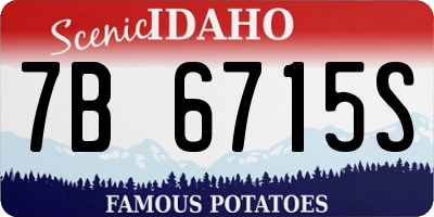ID license plate 7B6715S