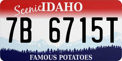 ID license plate 7B6715T