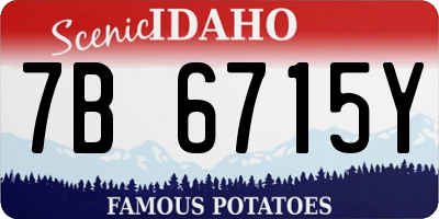 ID license plate 7B6715Y