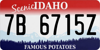 ID license plate 7B6715Z