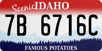 ID license plate 7B6716C