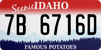 ID license plate 7B6716D
