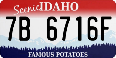 ID license plate 7B6716F