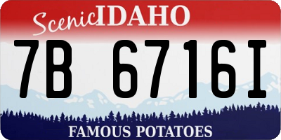 ID license plate 7B6716I