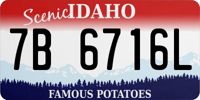 ID license plate 7B6716L