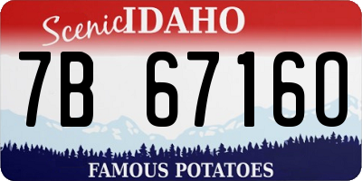 ID license plate 7B6716O