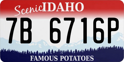 ID license plate 7B6716P