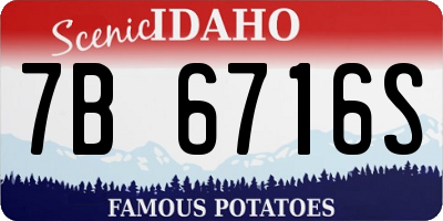 ID license plate 7B6716S