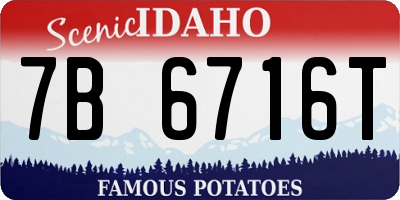 ID license plate 7B6716T