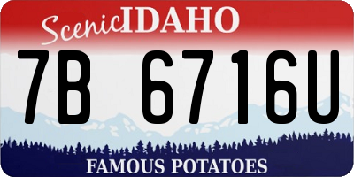 ID license plate 7B6716U