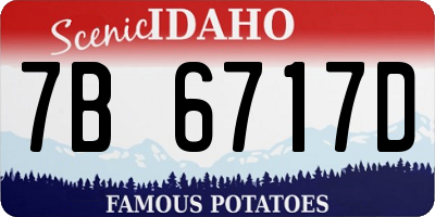 ID license plate 7B6717D