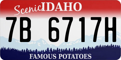 ID license plate 7B6717H