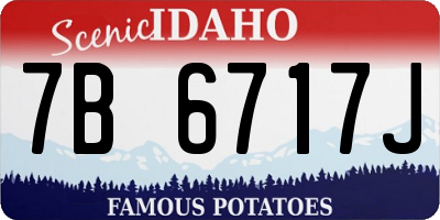 ID license plate 7B6717J