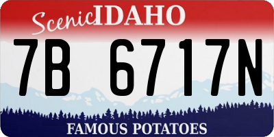 ID license plate 7B6717N