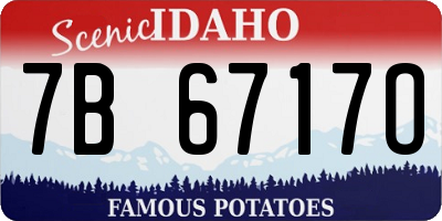 ID license plate 7B6717O