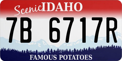 ID license plate 7B6717R