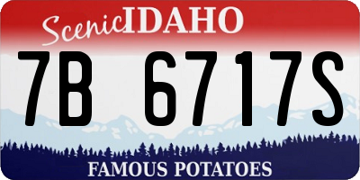 ID license plate 7B6717S