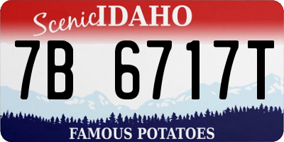 ID license plate 7B6717T