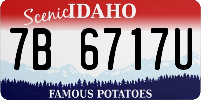 ID license plate 7B6717U