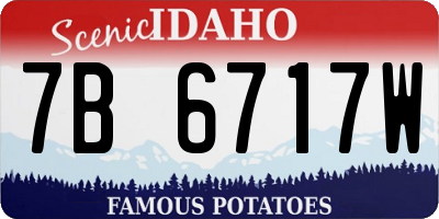 ID license plate 7B6717W