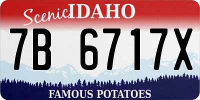 ID license plate 7B6717X