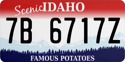 ID license plate 7B6717Z