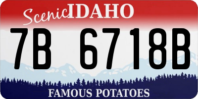 ID license plate 7B6718B