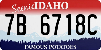 ID license plate 7B6718C