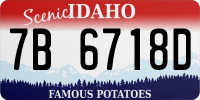 ID license plate 7B6718D
