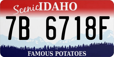 ID license plate 7B6718F