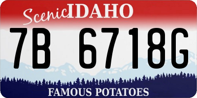 ID license plate 7B6718G