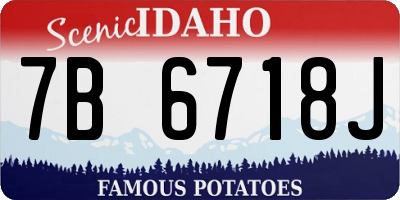 ID license plate 7B6718J