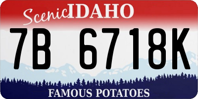 ID license plate 7B6718K