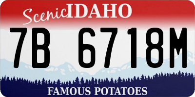 ID license plate 7B6718M